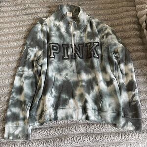Victoria's Secret PINK Gray Tie-Dye Sweatshirt
